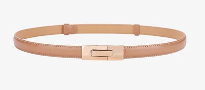 Sable Line: Cinturón fino de piel de vaca suave para mujer