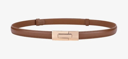 Sable Line: Cinturón fino de piel de vaca suave para mujer