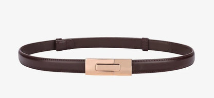 Sable Line: Cinturón fino de piel de vaca suave para mujer