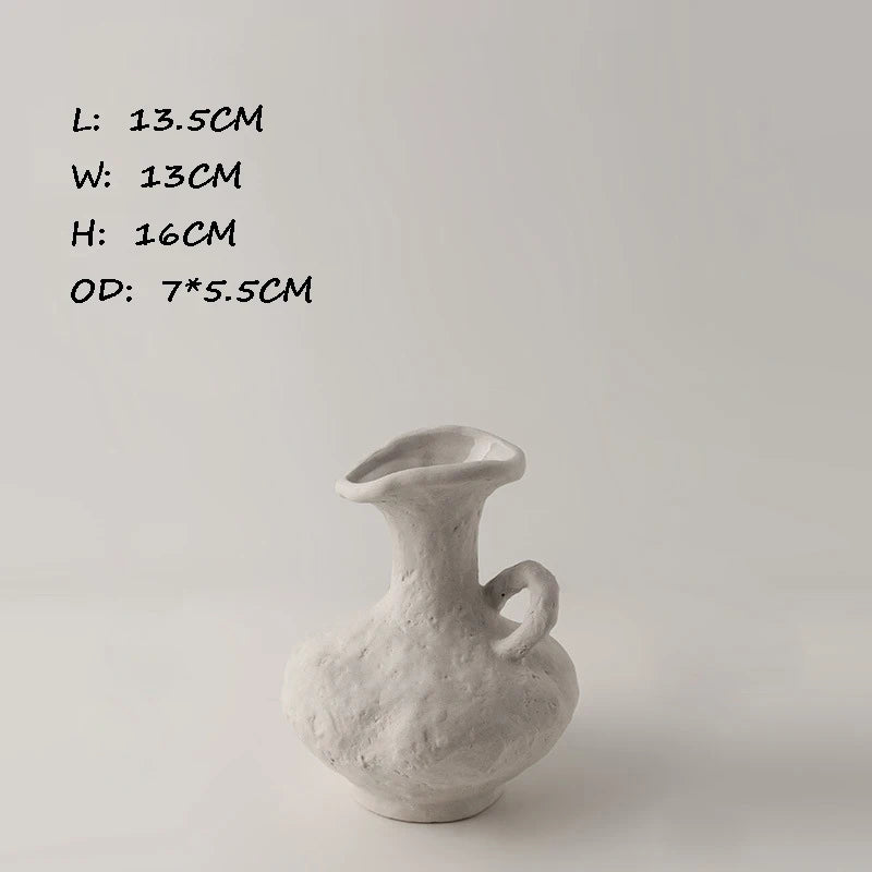 Ceramic White Vases Hydroponics Scandinavian style Simple Flower Pot Table Accessories Bathroom Aesthetic Room Decor Decoration