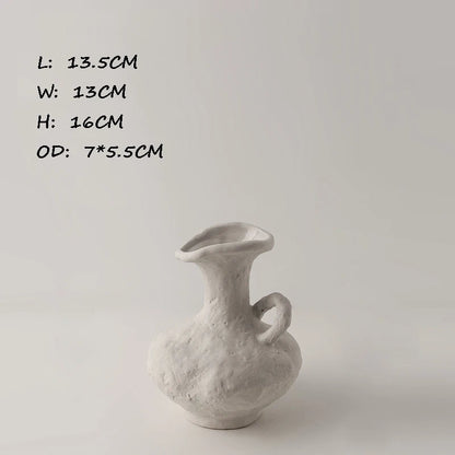 Ceramic White Vases Hydroponics Scandinavian style Simple Flower Pot Table Accessories Bathroom Aesthetic Room Decor Decoration
