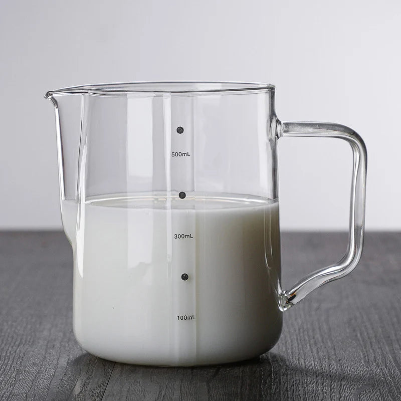 Glass Milk Frother Pitcher (350ml / 600ml)