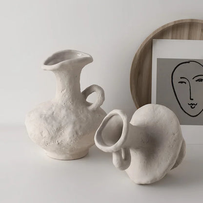 Ceramic White Vases Hydroponics Scandinavian style Simple Flower Pot Table Accessories Bathroom Aesthetic Room Decor Decoration