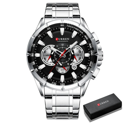 Steelmaster Chrono: Stainless Steel Chronograph Sports Watch for Men
