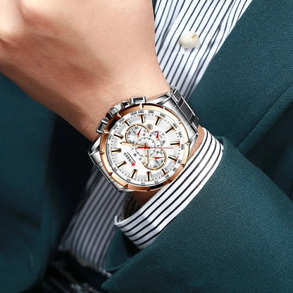 Steelmaster Chrono: Stainless Steel Chronograph Sports Watch for Men