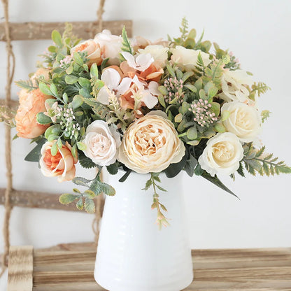 Ivory Bloom: White Silk Rose Bouquet