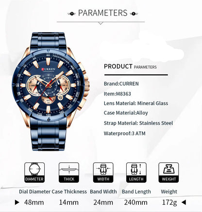 Steelmaster Chrono: Stainless Steel Chronograph Sports Watch for Men