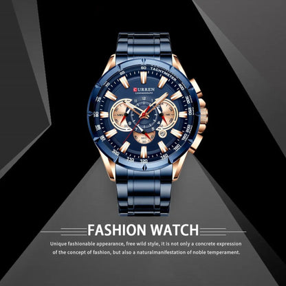 Steelmaster Chrono: Stainless Steel Chronograph Sports Watch for Men