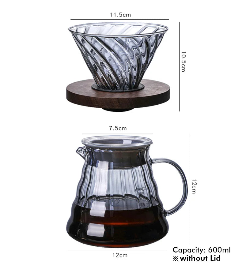Pour Over Coffee Dripper Set (600ml)