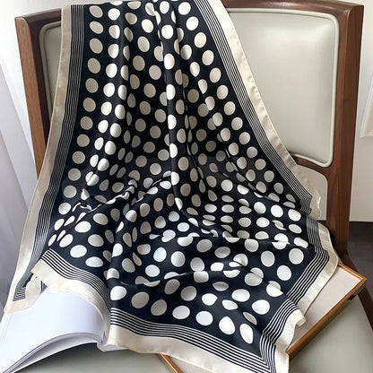 Silken Mark: Printed Satin Silk Square Scarf for Women