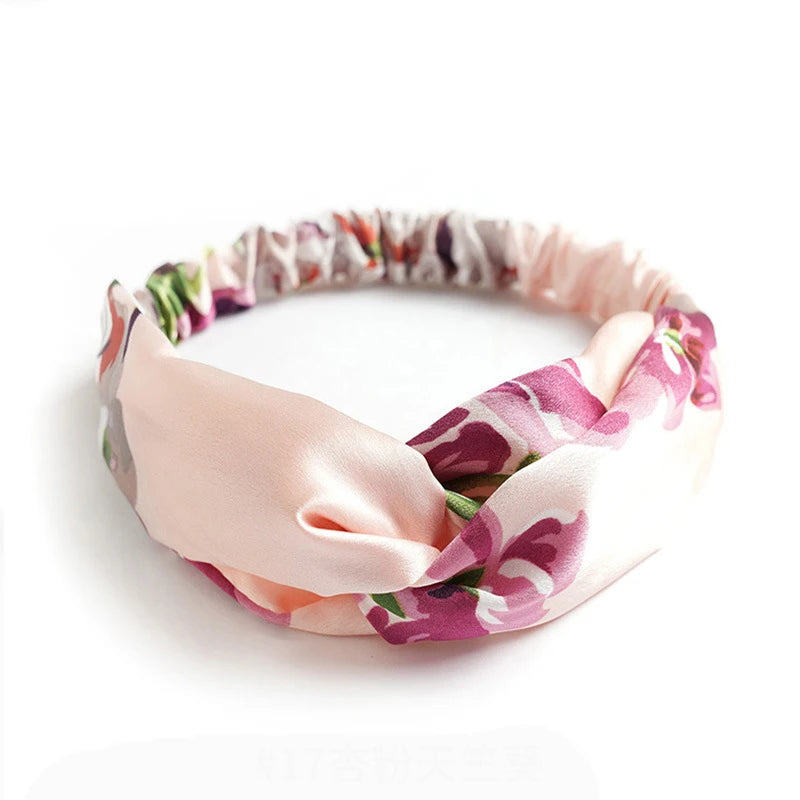 Boho Crown: Vintage Cross Turban Headband with Rhinestone Detail