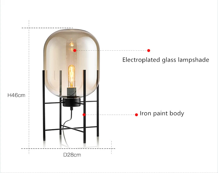 Lámpara de mesa nórdica posmoderna E27, lámpara de mesa de cristal para sala de estar, dormitorio, estudio, escritorio, decoración, luces para el hogar, lámpara de noche