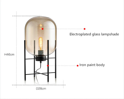 Lámpara de mesa nórdica posmoderna E27, lámpara de mesa de cristal para sala de estar, dormitorio, estudio, escritorio, decoración, luces para el hogar, lámpara de noche