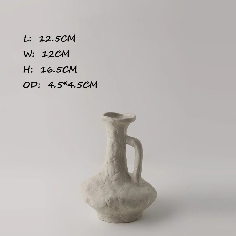 Ceramic White Vases Hydroponics Scandinavian style Simple Flower Pot Table Accessories Bathroom Aesthetic Room Decor Decoration