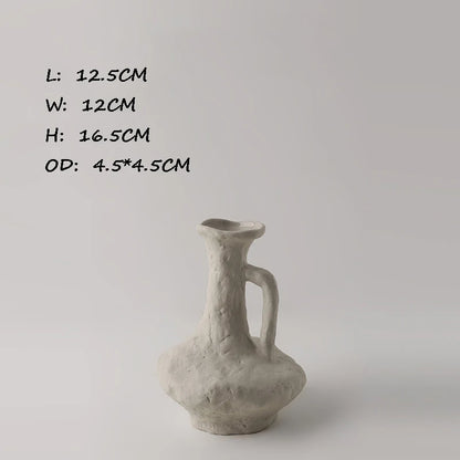 Ceramic White Vases Hydroponics Scandinavian style Simple Flower Pot Table Accessories Bathroom Aesthetic Room Decor Decoration