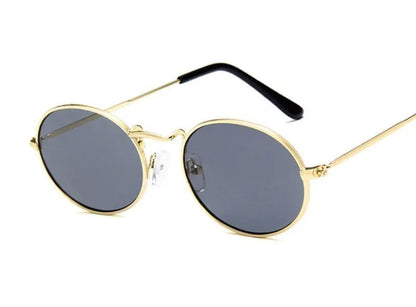 Blush Metal: Pink Oval Mirror Sunglasses for Women