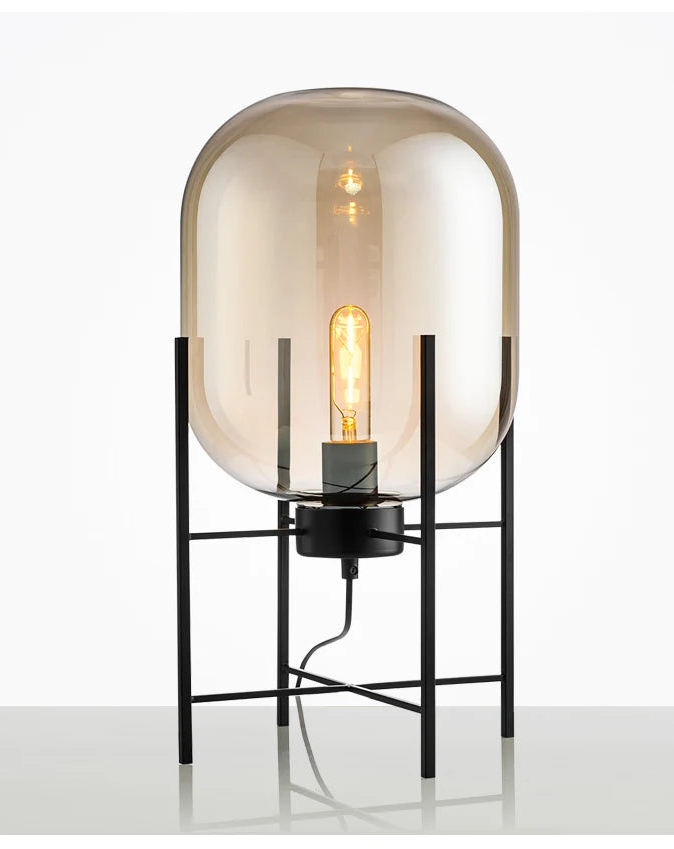 Lámpara de mesa nórdica posmoderna E27, lámpara de mesa de cristal para sala de estar, dormitorio, estudio, escritorio, decoración, luces para el hogar, lámpara de noche