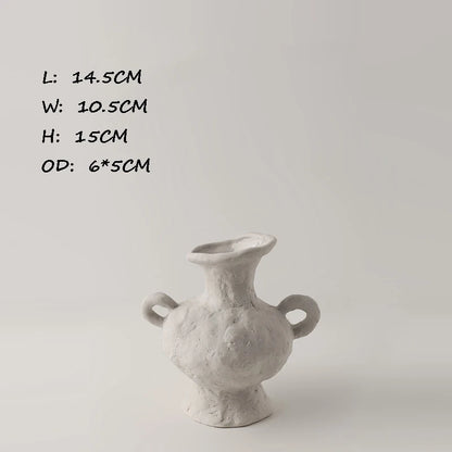 Ceramic White Vases Hydroponics Scandinavian style Simple Flower Pot Table Accessories Bathroom Aesthetic Room Decor Decoration