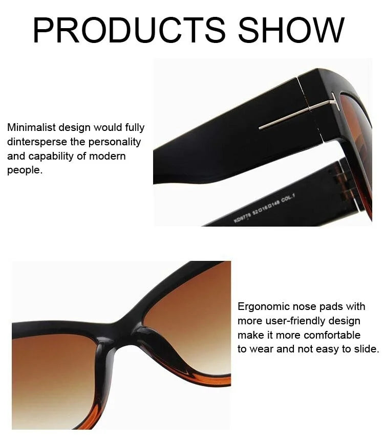 Velvet Glance: Retro Cat Eye Gradient Sunglasses