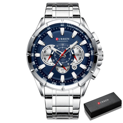 Steelmaster Chrono: Stainless Steel Chronograph Sports Watch for Men