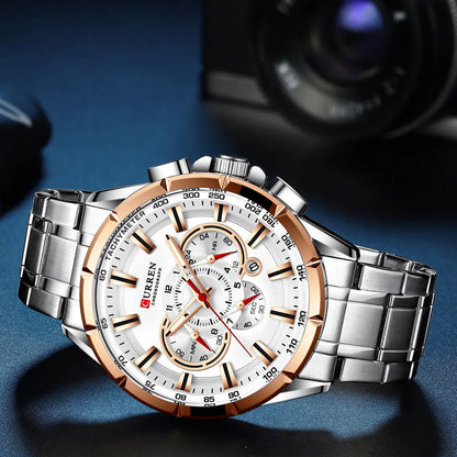 Steelmaster Chrono: Stainless Steel Chronograph Sports Watch for Men
