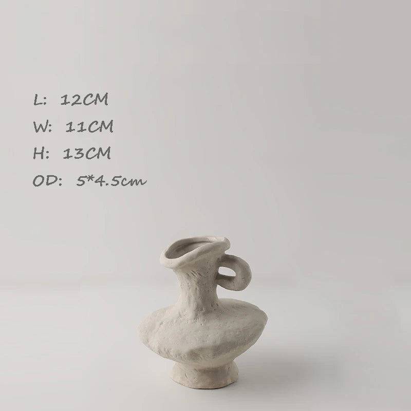 Ceramic White Vases Hydroponics Scandinavian style Simple Flower Pot Table Accessories Bathroom Aesthetic Room Decor Decoration