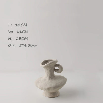 Ceramic White Vases Hydroponics Scandinavian style Simple Flower Pot Table Accessories Bathroom Aesthetic Room Decor Decoration