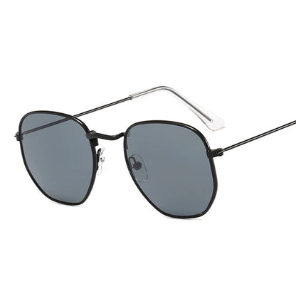Midnight Frame: Retro Square Metal Sunglasses