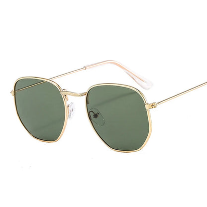 Midnight Frame: Retro Square Metal Sunglasses