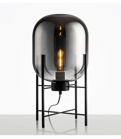 Lámpara de mesa nórdica posmoderna E27, lámpara de mesa de cristal para sala de estar, dormitorio, estudio, escritorio, decoración, luces para el hogar, lámpara de noche