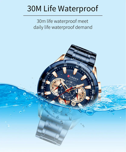 Steelmaster Chrono: Stainless Steel Chronograph Sports Watch for Men