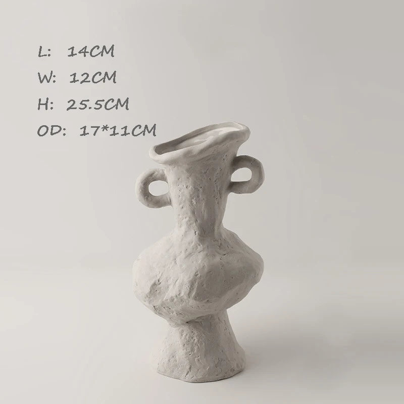 Ceramic White Vases Hydroponics Scandinavian style Simple Flower Pot Table Accessories Bathroom Aesthetic Room Decor Decoration
