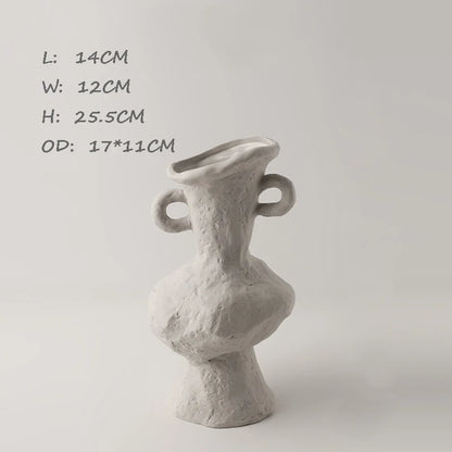 Ceramic White Vases Hydroponics Scandinavian style Simple Flower Pot Table Accessories Bathroom Aesthetic Room Decor Decoration