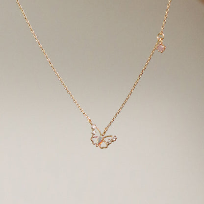 Butterfly cubic drop necklace-1