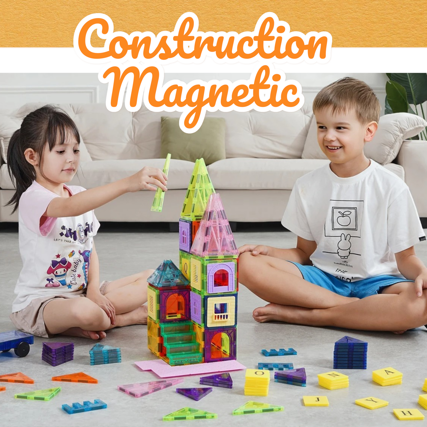 MagnetLab 121: 121-Piece Magnetic Tiles STEM Set (Ages 3–8)