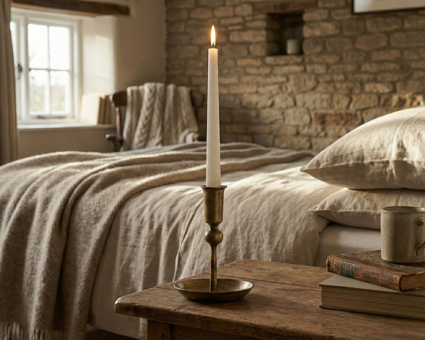 Noa Rustic Gold Candle Holder