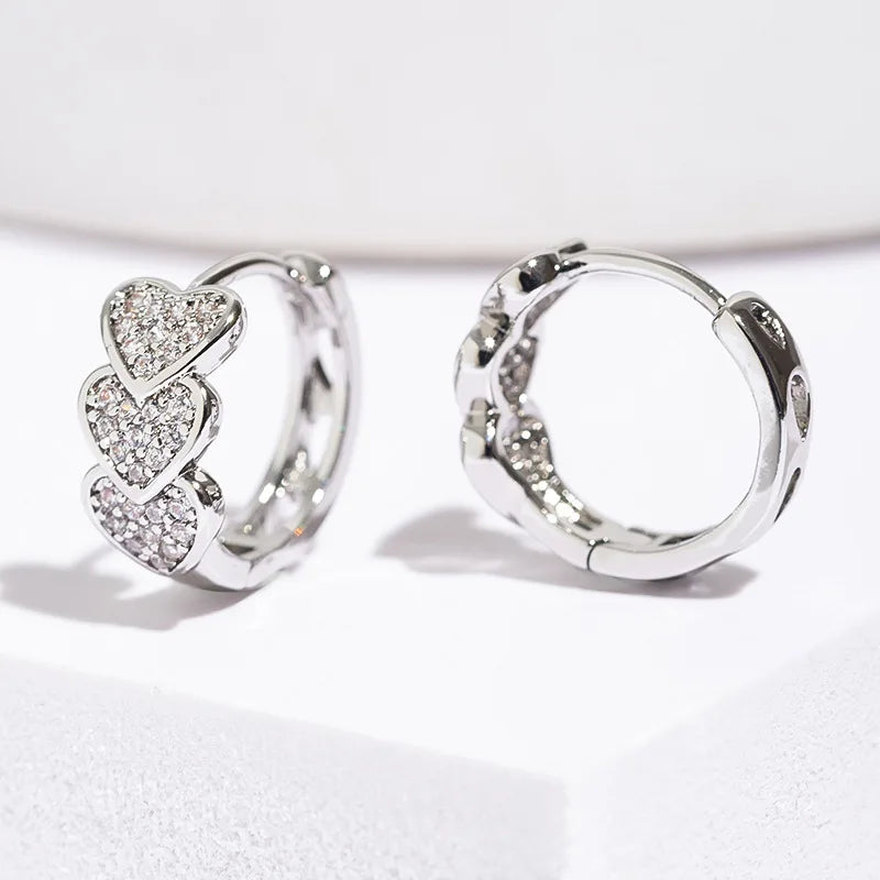 Eterna Love: Round Cubic Zirconia Hoop Earrings