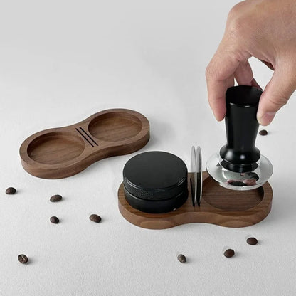 Walnut Wood Coffee Tamper Mat Stand