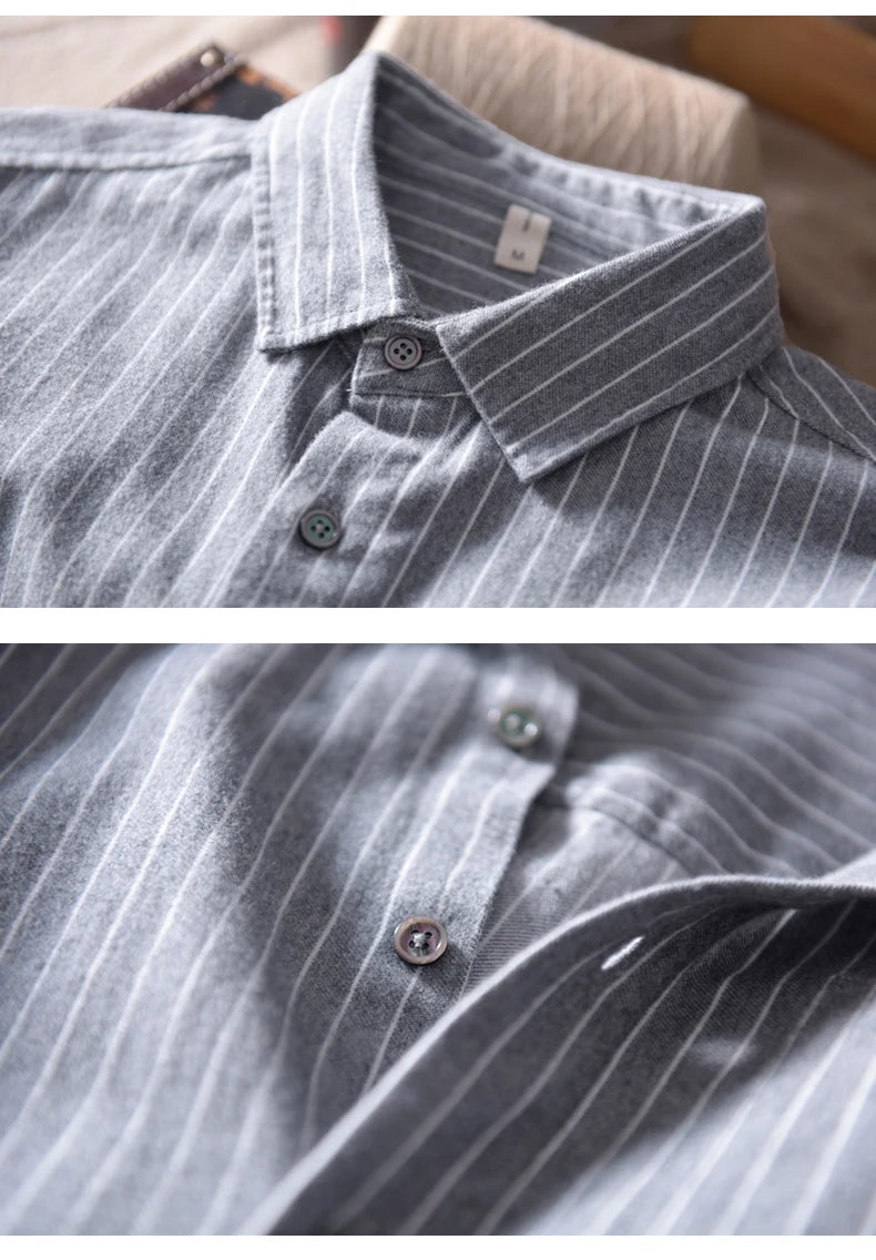 Men's Striped Cotton Shirt – Business Casual with Everyday Comfort