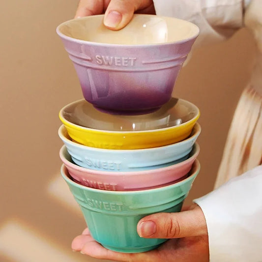 Rainbow Gradient Ceramic Bowl