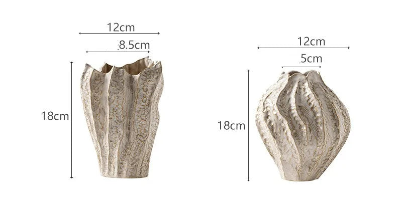 Jarrón de cerámica irregular nórdico CAPIRON para decoración de mesa, centro de mesa, dormitorio, hogar, hierba de pampa, accesorios de escritorio