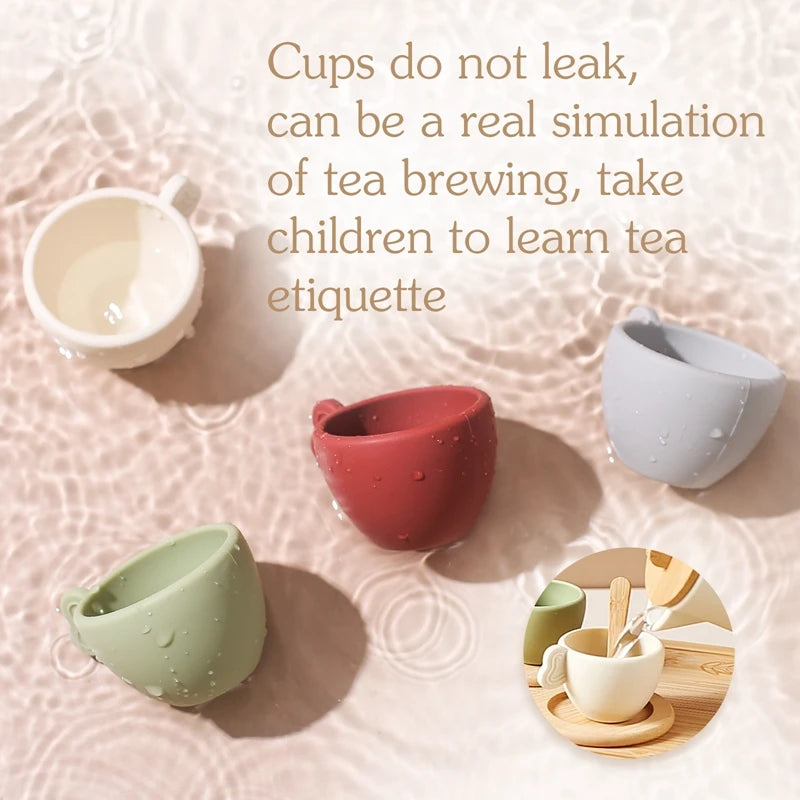 Little Tea Atelier: Montessori Wooden Tea Set with BPA-Free Silicone (Ages 3–6)
