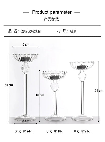 European high foot striped candlestick home decoration decoration wedding articles Romantic candlelight dinner candlestick props