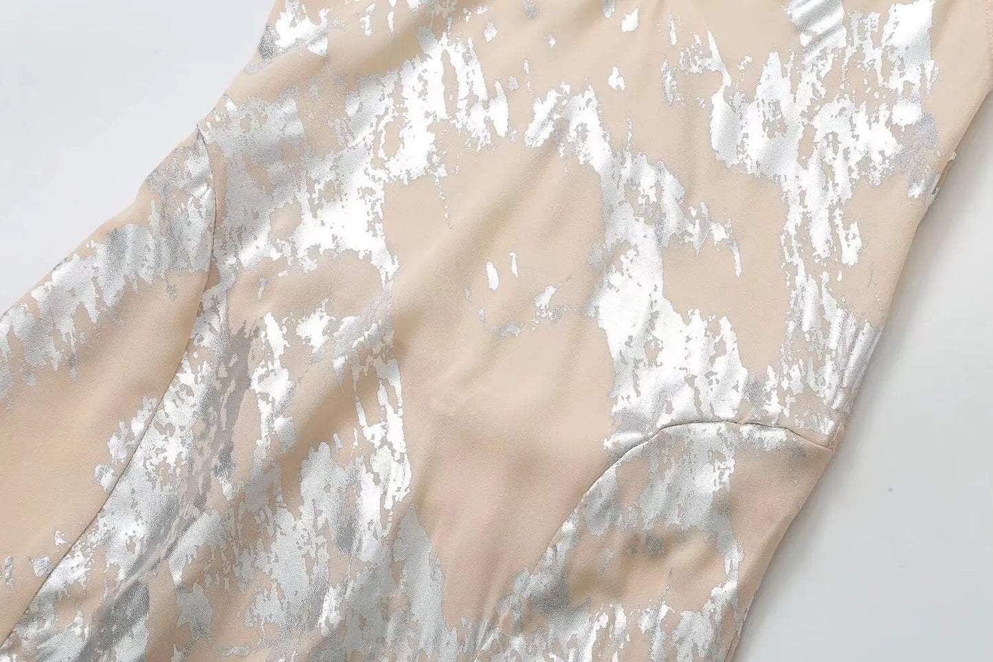 Women's Metallic Sequin Dress – Elegant A-Line Partywear with Spaghetti Straps