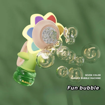 BloomGlow Bubbles: Automatic Sunflower Bubble Machine (Ages 3+)