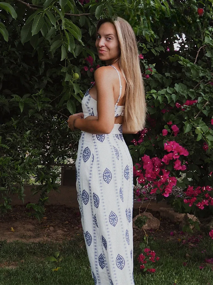 Women's Embroidered Hollow Midi Dress – Elegant Square Neck Style for Summer