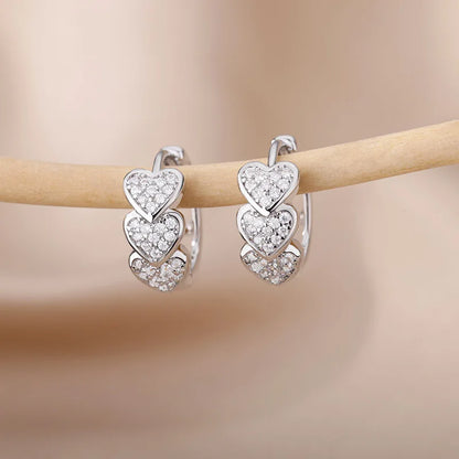 Eterna Love: Round Cubic Zirconia Hoop Earrings