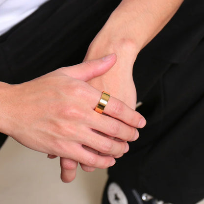 Vnox Signature: 8mm Tungsten Wedding Band for Men – Classic Plain & Anti-Scratch Design