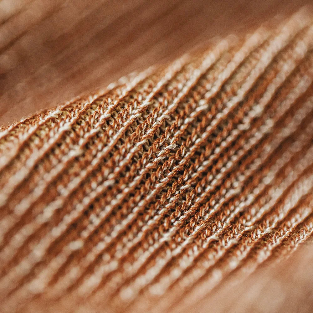 Maden New Vintage Orange Knitted Short Sleeve T-Shirt Men's Summer Loose Fit Ribbed Crew Neck Tee Breathable Casual Street Tops