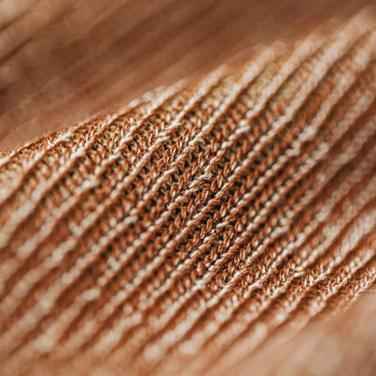 Maden New Vintage Orange Knitted Short Sleeve T-Shirt Men's Summer Loose Fit Ribbed Crew Neck Tee Breathable Casual Street Tops